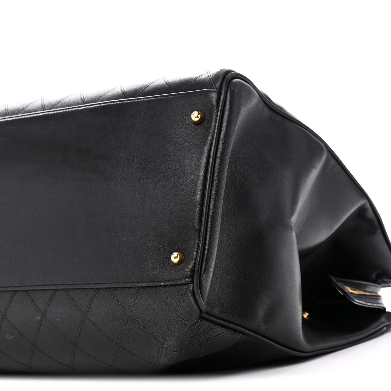 Calfskin Stitched XL Weekender Black
