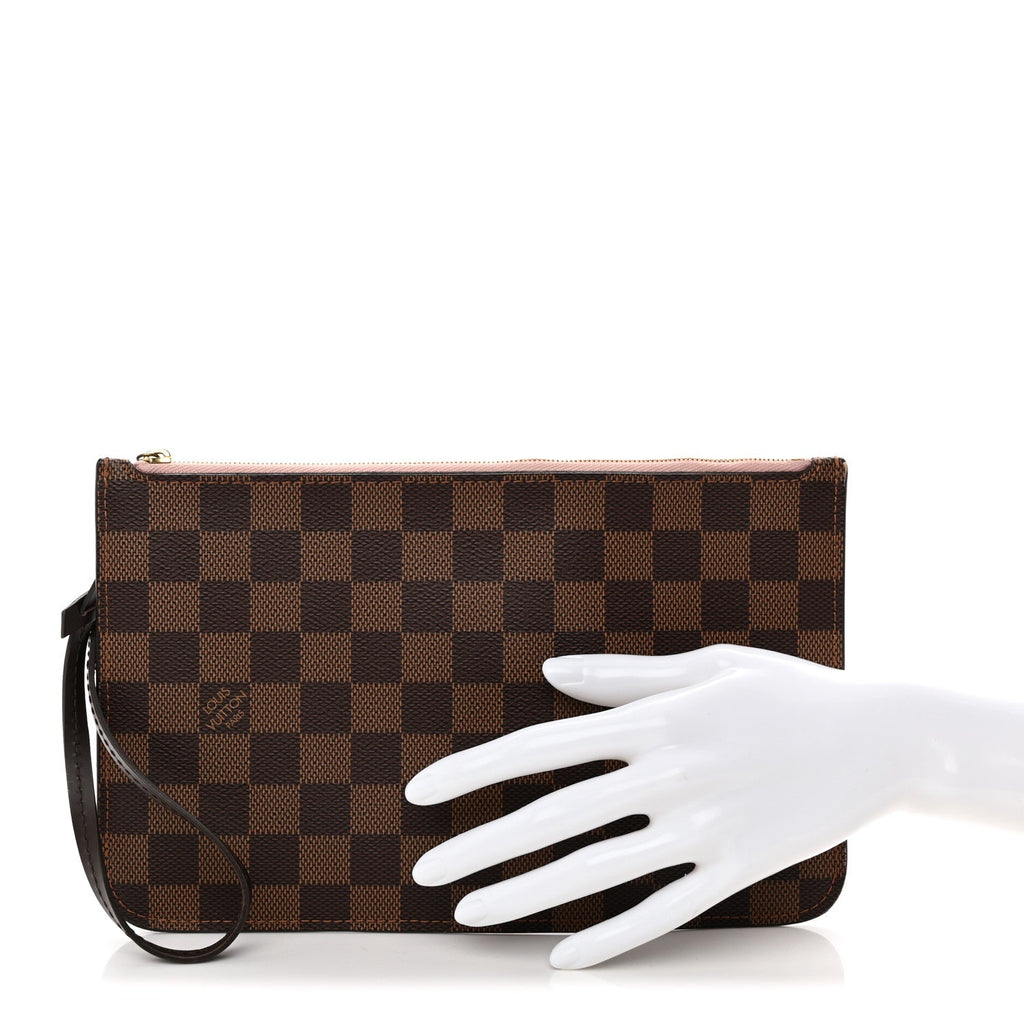 Damier Ebene Neverfull MM GM Pochette Rose Ballerine