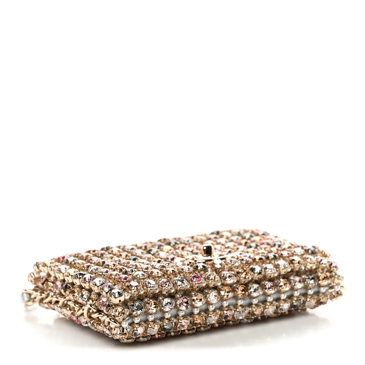 Metal Strass Minaudiere CC Medium Evening Bag Black Multicolor