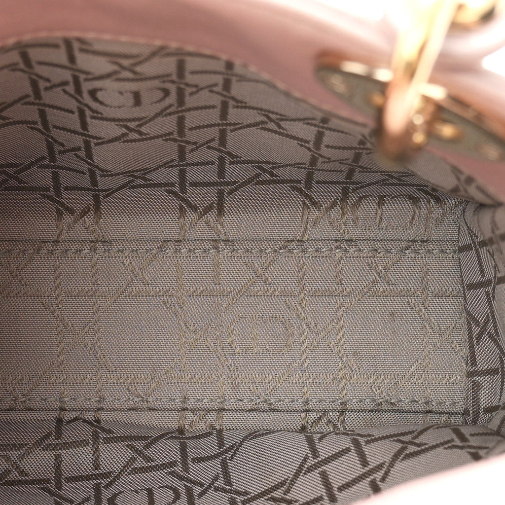Metallic Lambskin Cannage Mini Lady Dior Lotus