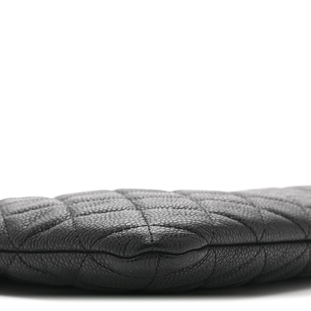 Caviar Quilted Large Cosmetic Case Black
