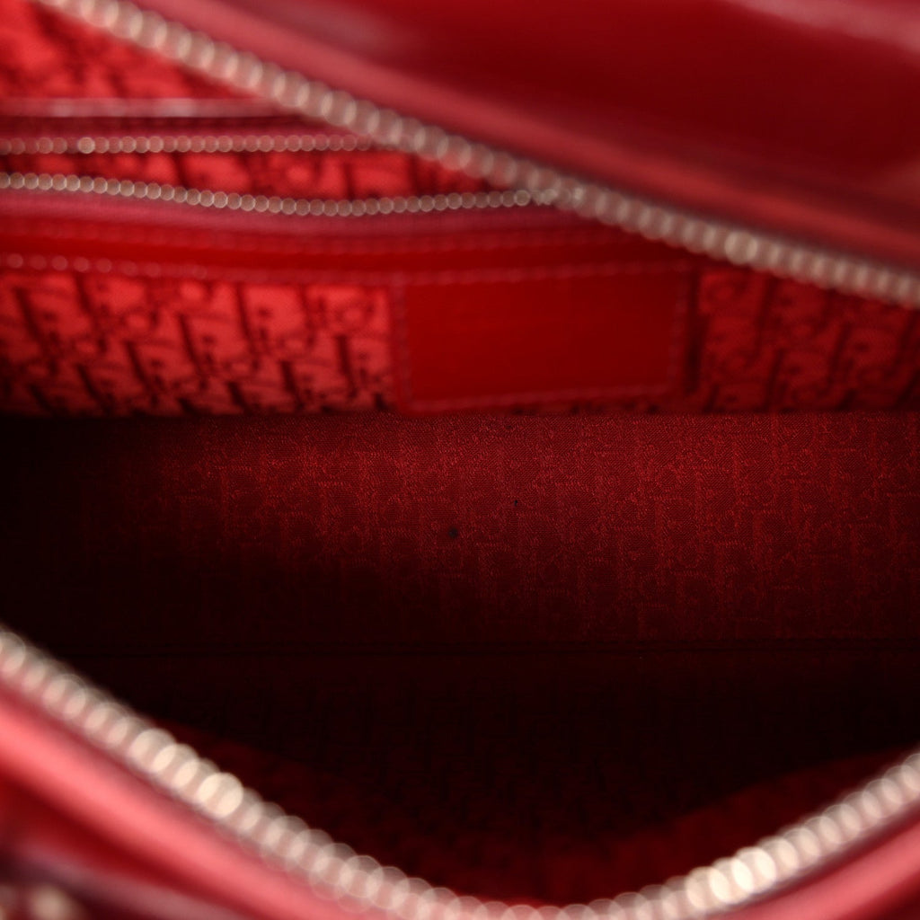 Patent Cannage Large Lady Dior Red