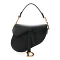 Grained Calfskin Mini Saddle Bag Black