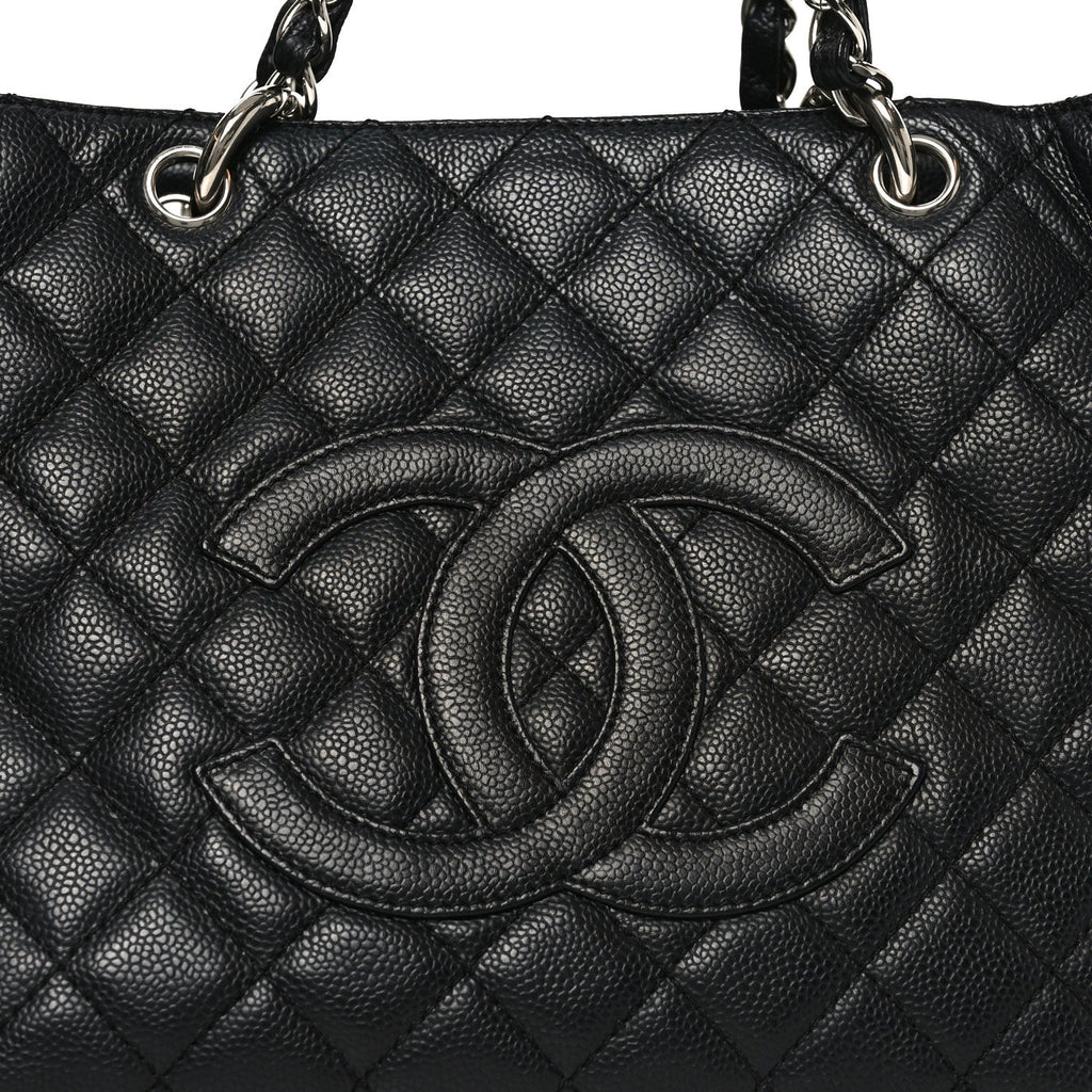Caviar Quilted Grand Shopping Tote GST Black