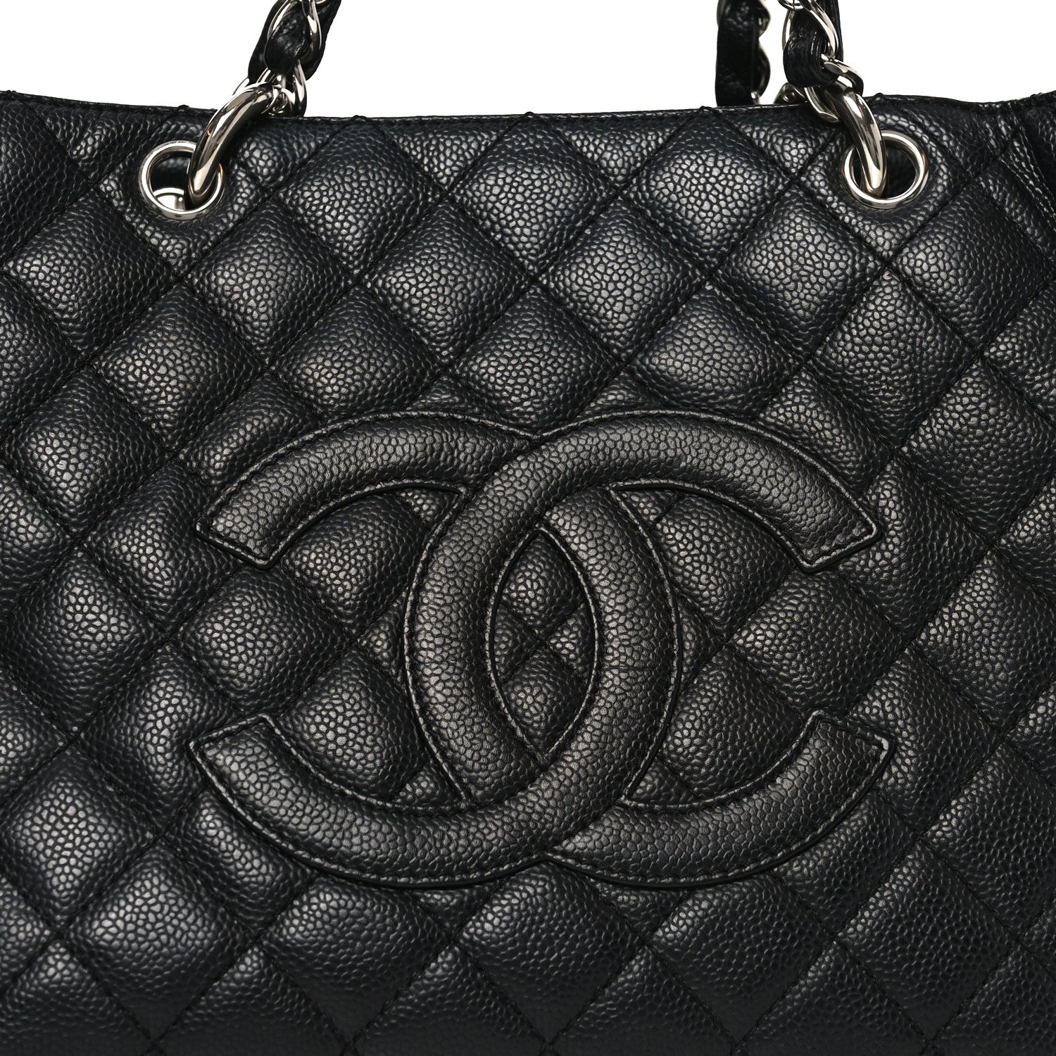 Caviar Quilted Grand Shopping Tote GST Black