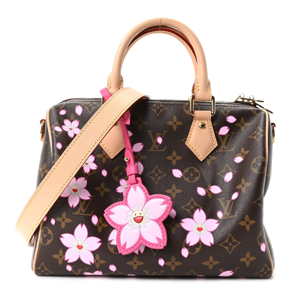 LV X TM Monogram Cherry Blossom Speedy Bandouliere 25 Sakura Brown