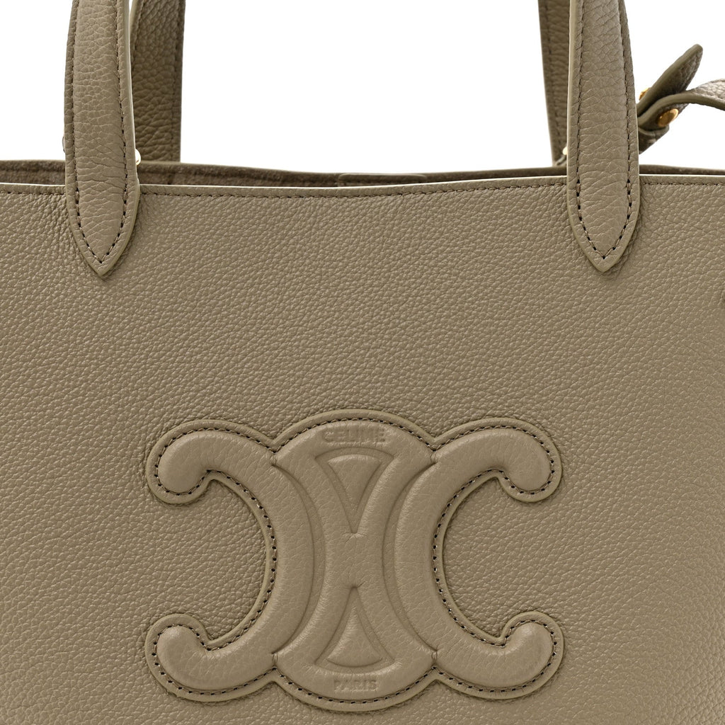 Grained Calfskin Triomphe Mini Cabas Anais Modern Taupe