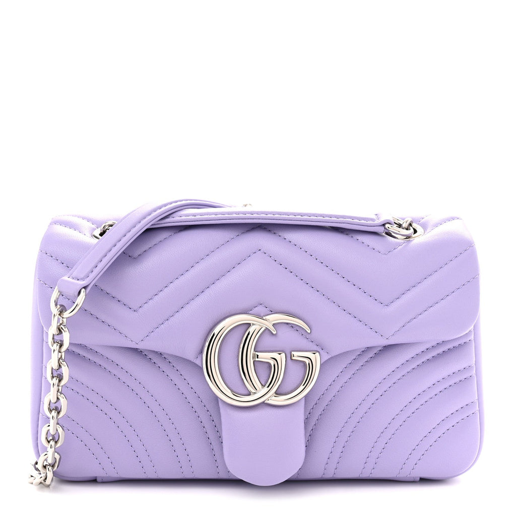 Lambskin Matelasse Small GG Marmont Shoulder Bag Lapis