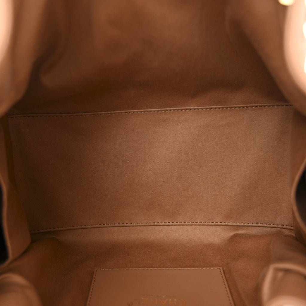 Caviar Quilted Small Chanel 25 Handbag Brown
