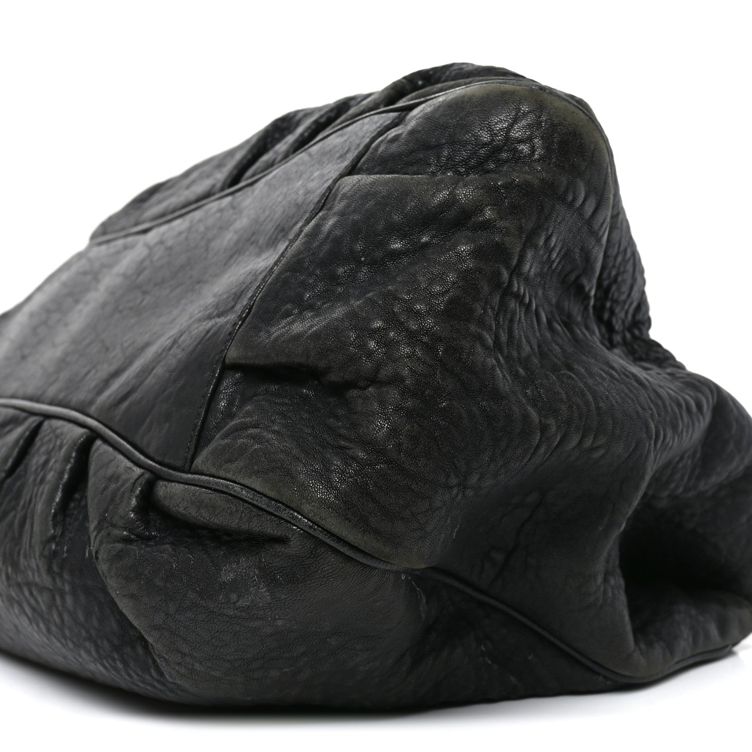 Crinkled Lambskin Mia Tote Black