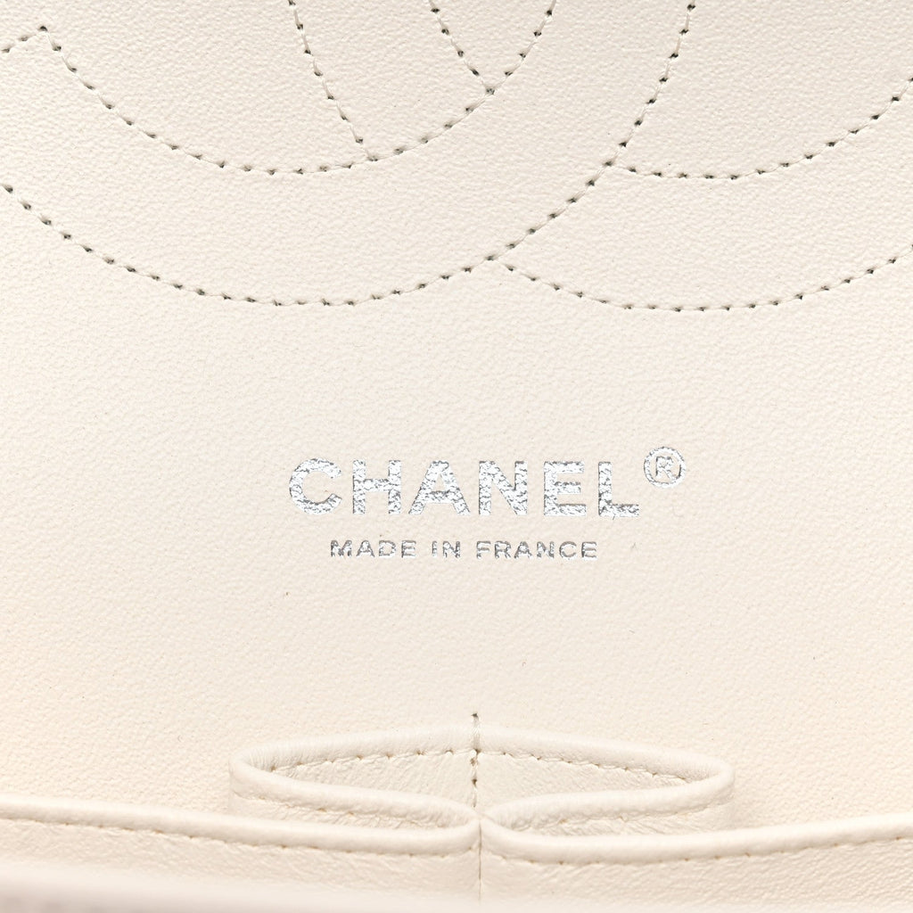 Caviar Quilted Jumbo Double Flap White