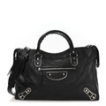 Chevre Silver Metallic Edge Hardware City Black