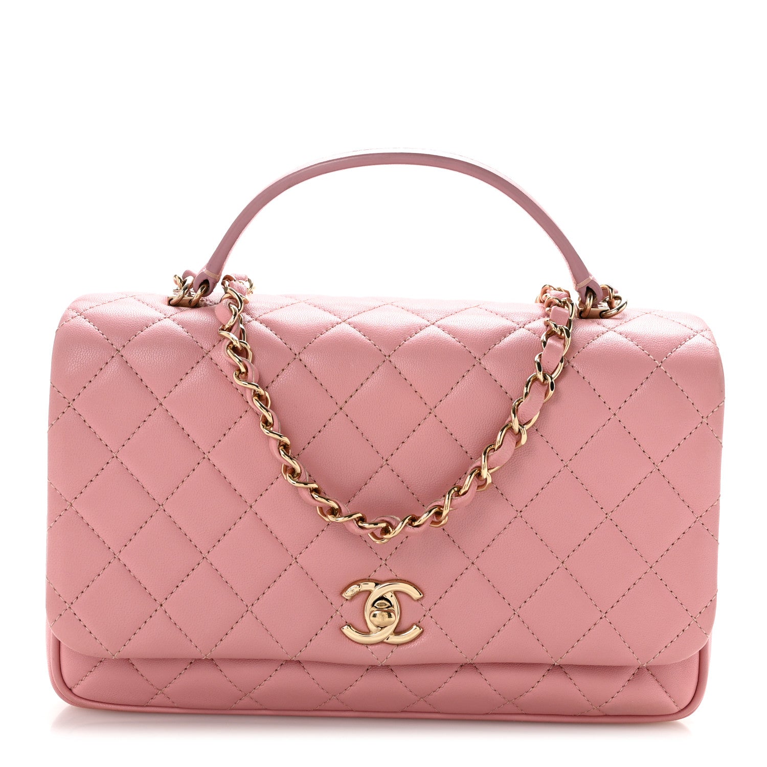Lambskin Quilted Small Citizen Chic Flap Pink