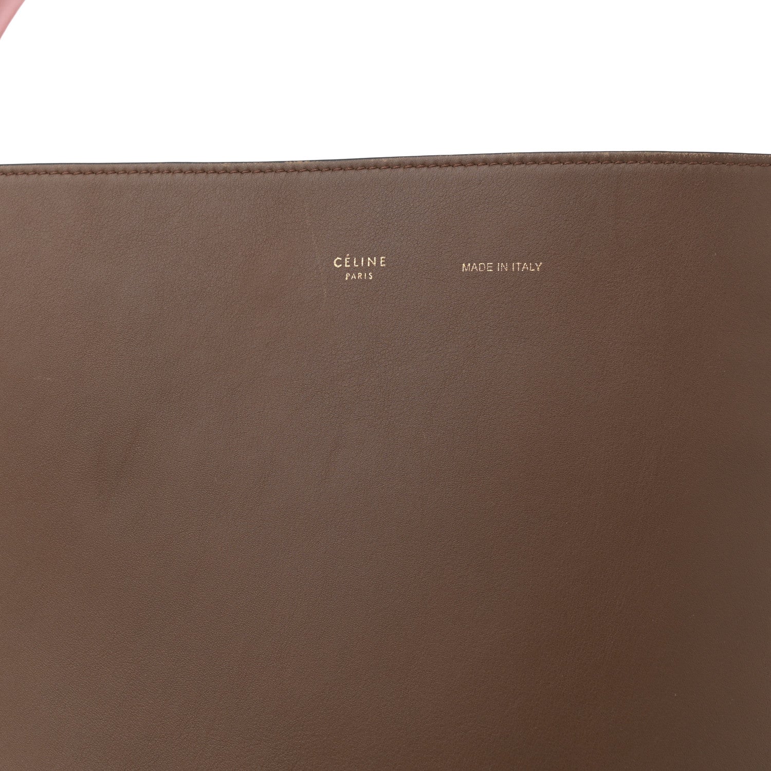 Shiny Smooth Calfskin Small Twisted Cabas Camel Brick