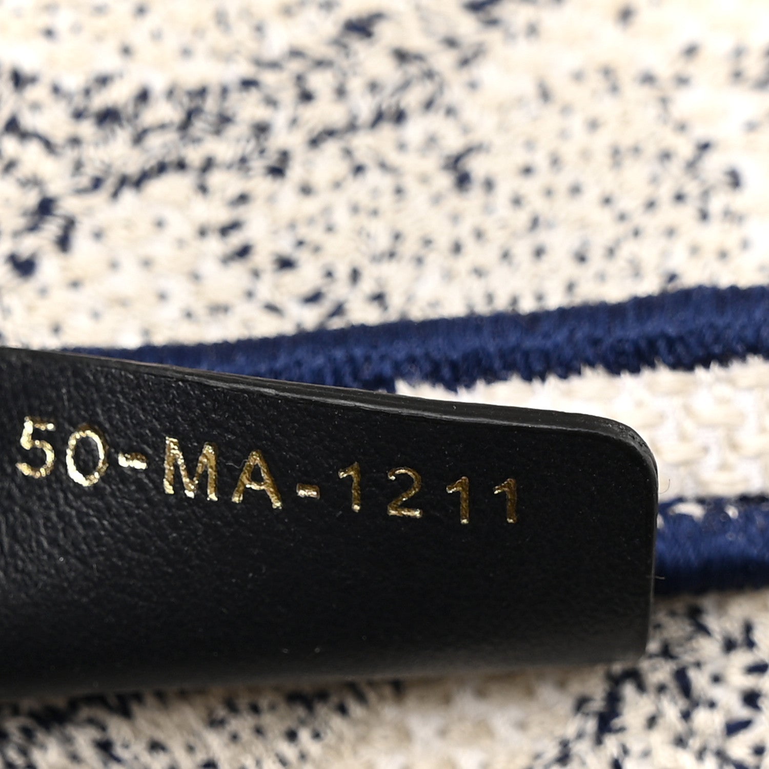 Canvas Embroidered Toile de Jouy Saddle Bag Blue