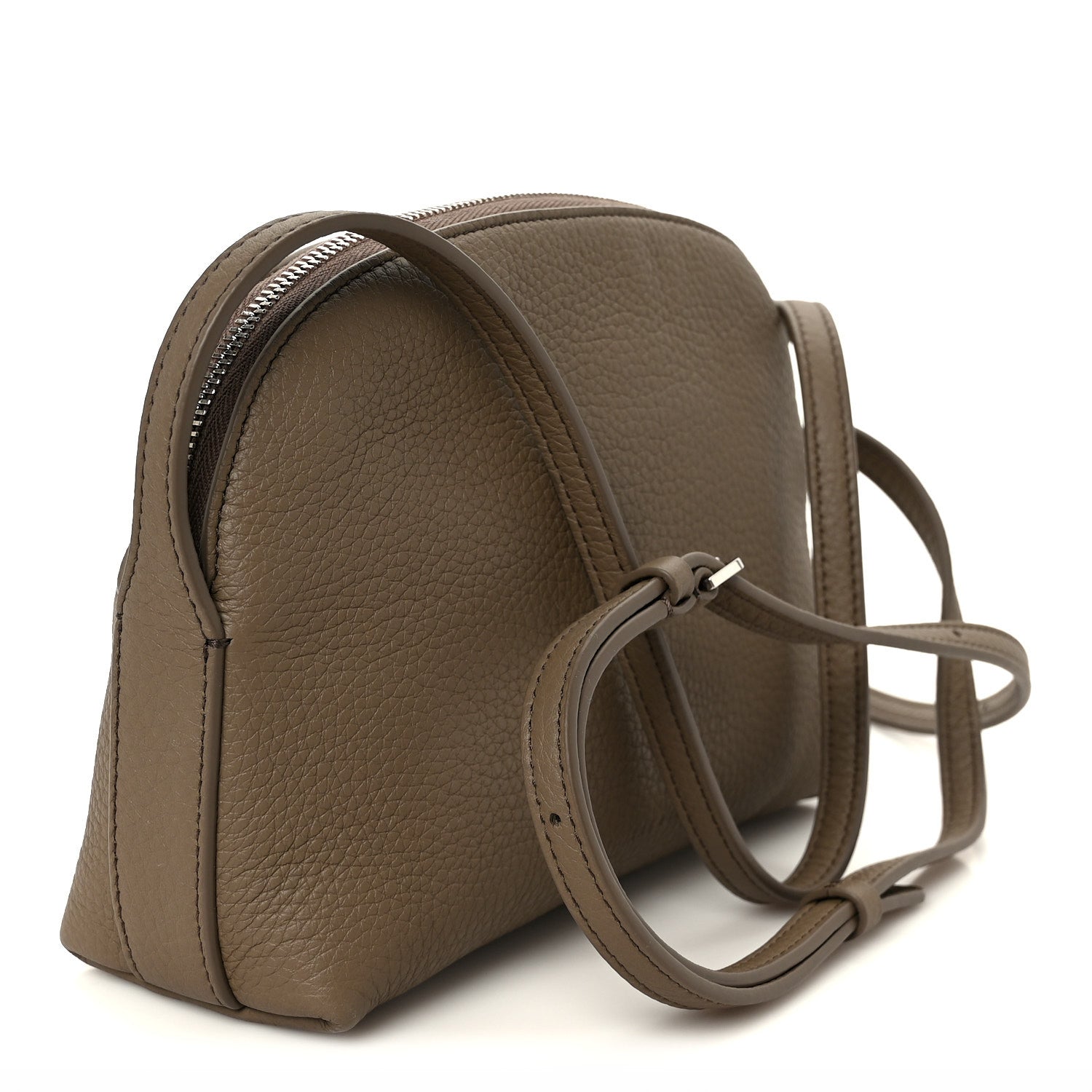 Grained Calfskin Annie E/W Crossbody Bag Smoked Taupe