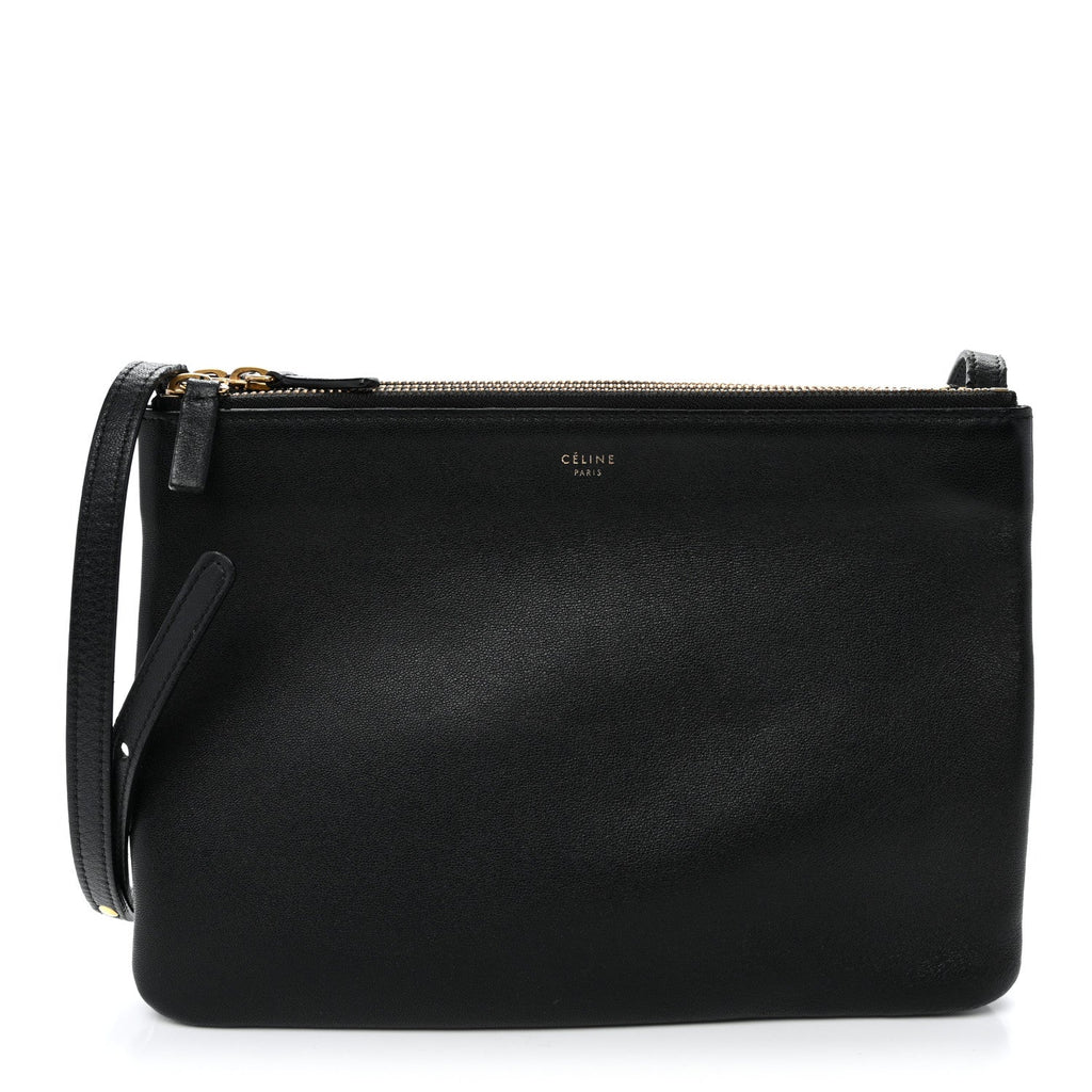 Lambskin Small Trio Crossbody Bag Black