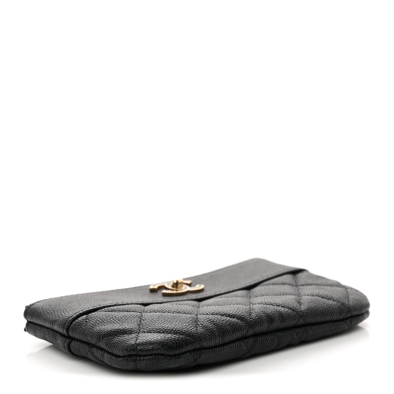Caviar Quilted Small Vintage Mademoiselle Cosmetic Case Black