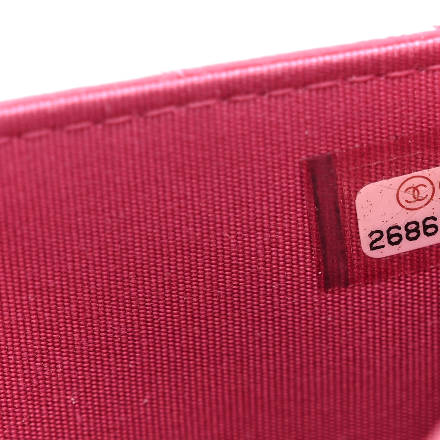 Lambskin Chevron Quilted Trendy CC Wallet On Chain WOC Pink