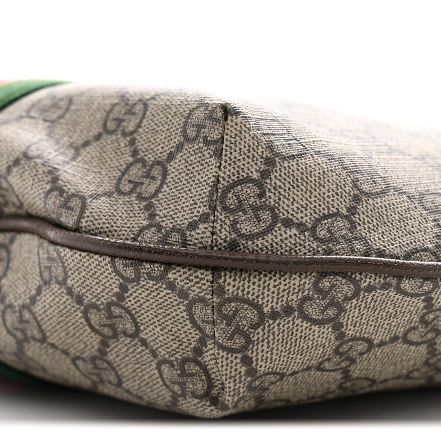GG Supreme Monogram Web Small Ophidia Half Moon Hobo Brown
