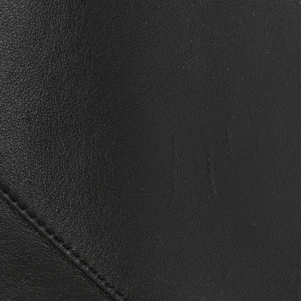 Shiny Calfskin Medium Puzzle Fold Tote Black