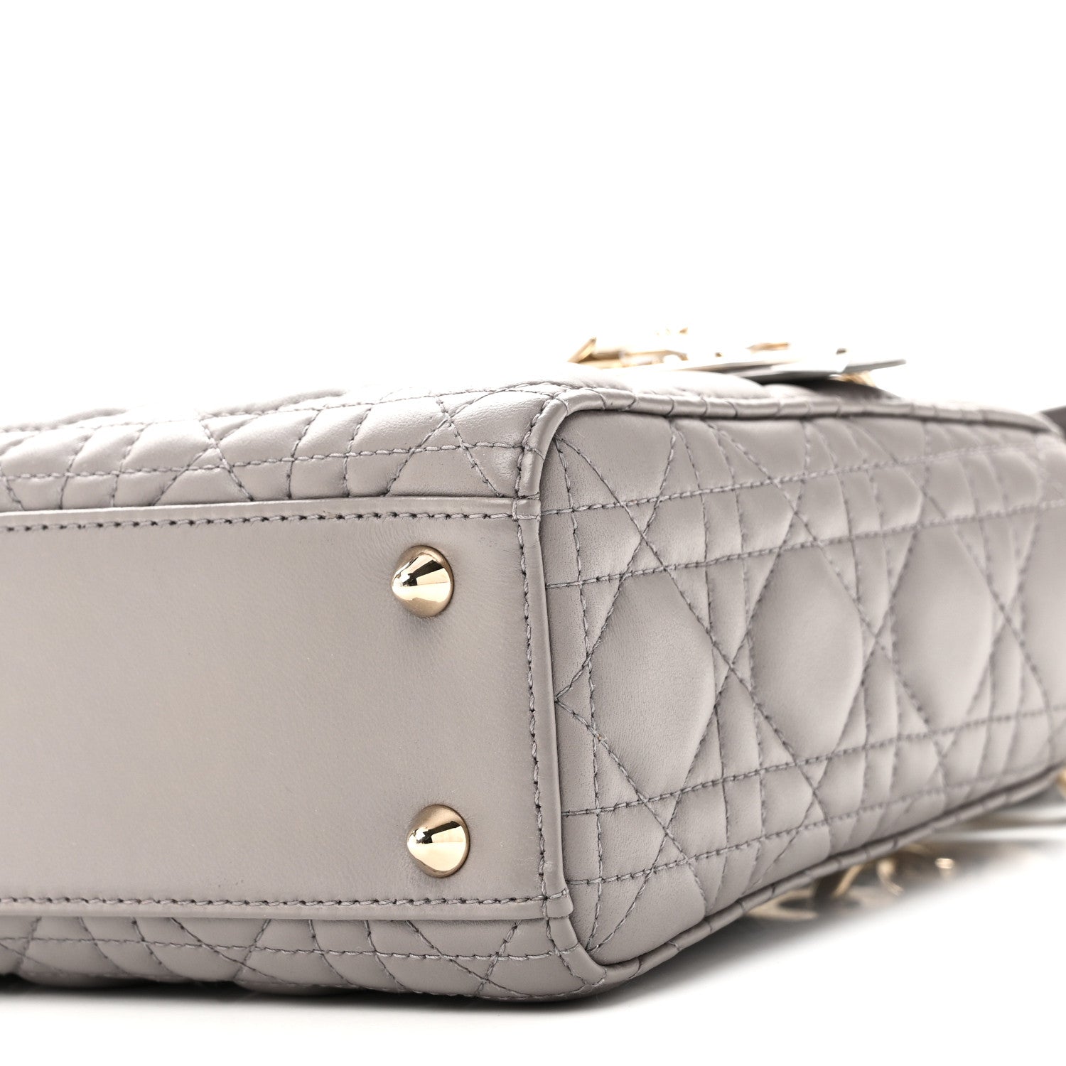 Lambskin Cannage Small Lucky Badges My Lady Dior Grey