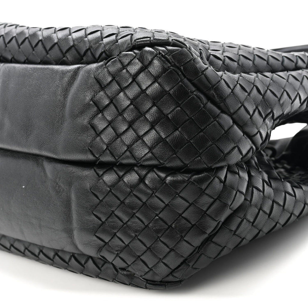Nappa Intrecciato Medium Campana Shoulder Bag Black