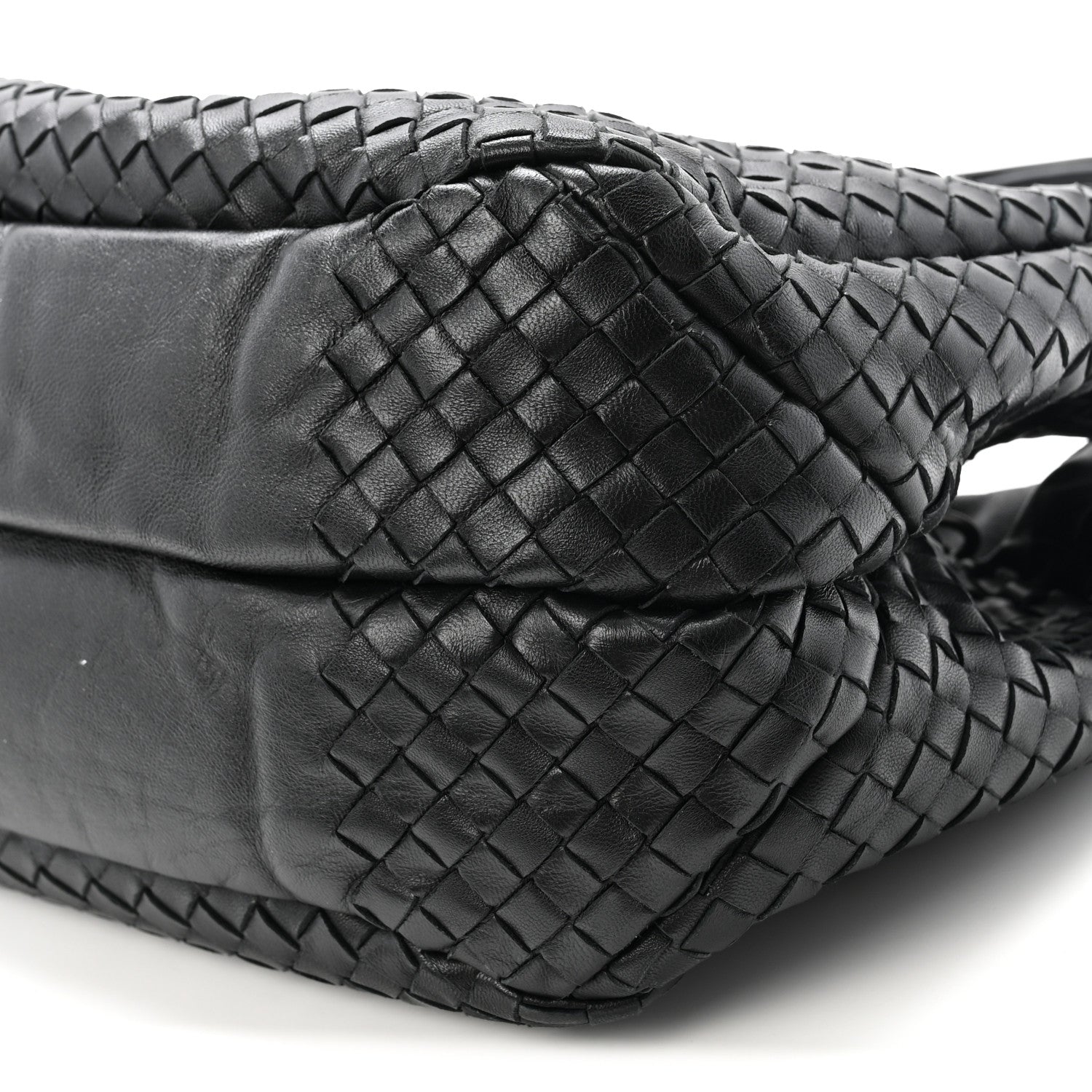 Nappa Intrecciato Medium Campana Shoulder Bag Black