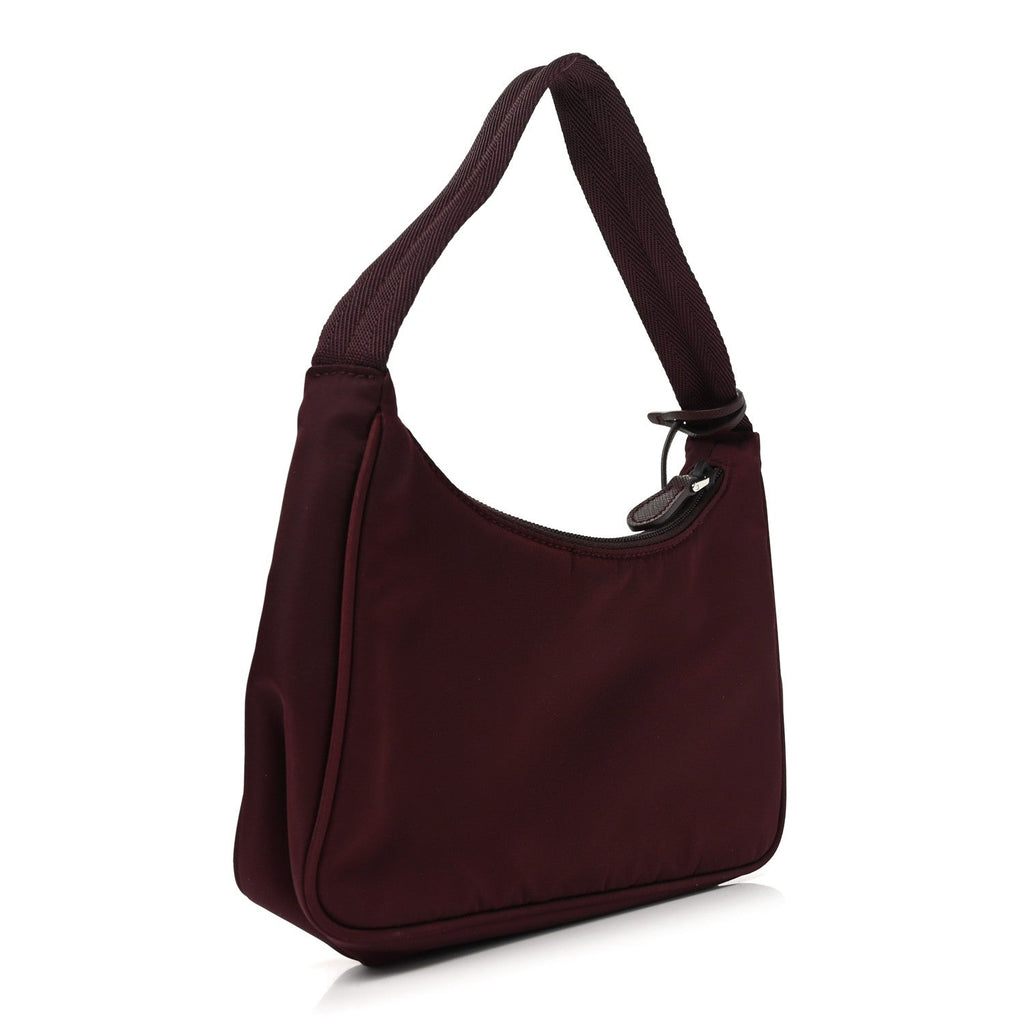 Tessuto Nylon Saffiano Mini Re-Edition 2005 Bag Bordeaux