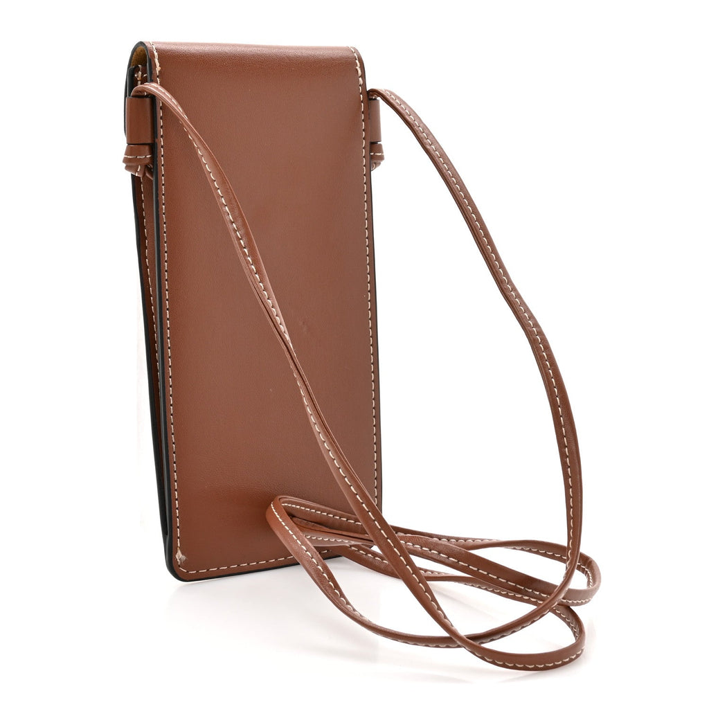 Calfskin Phone Pouch With Flap Tan