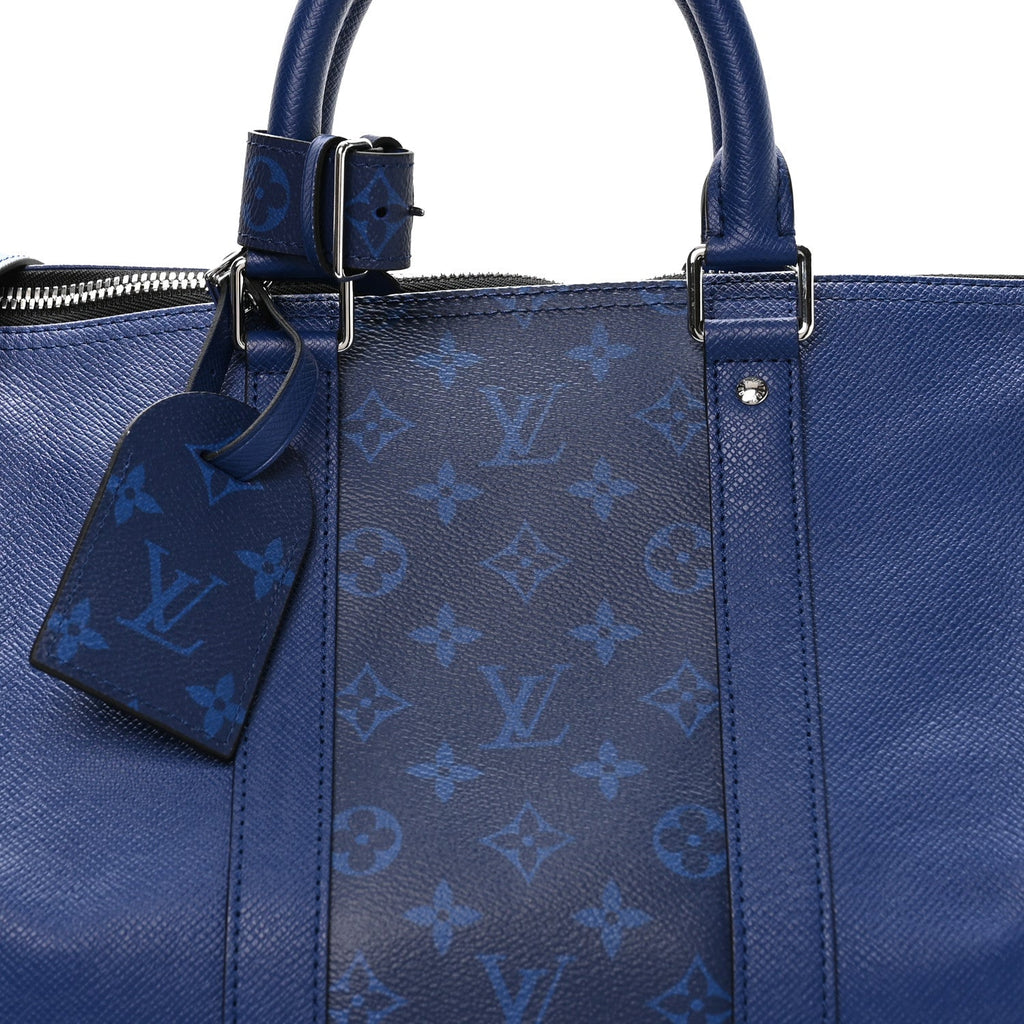 Taiga Monogram Eclipse Keepall Bandouliere 50 Pacific Blue