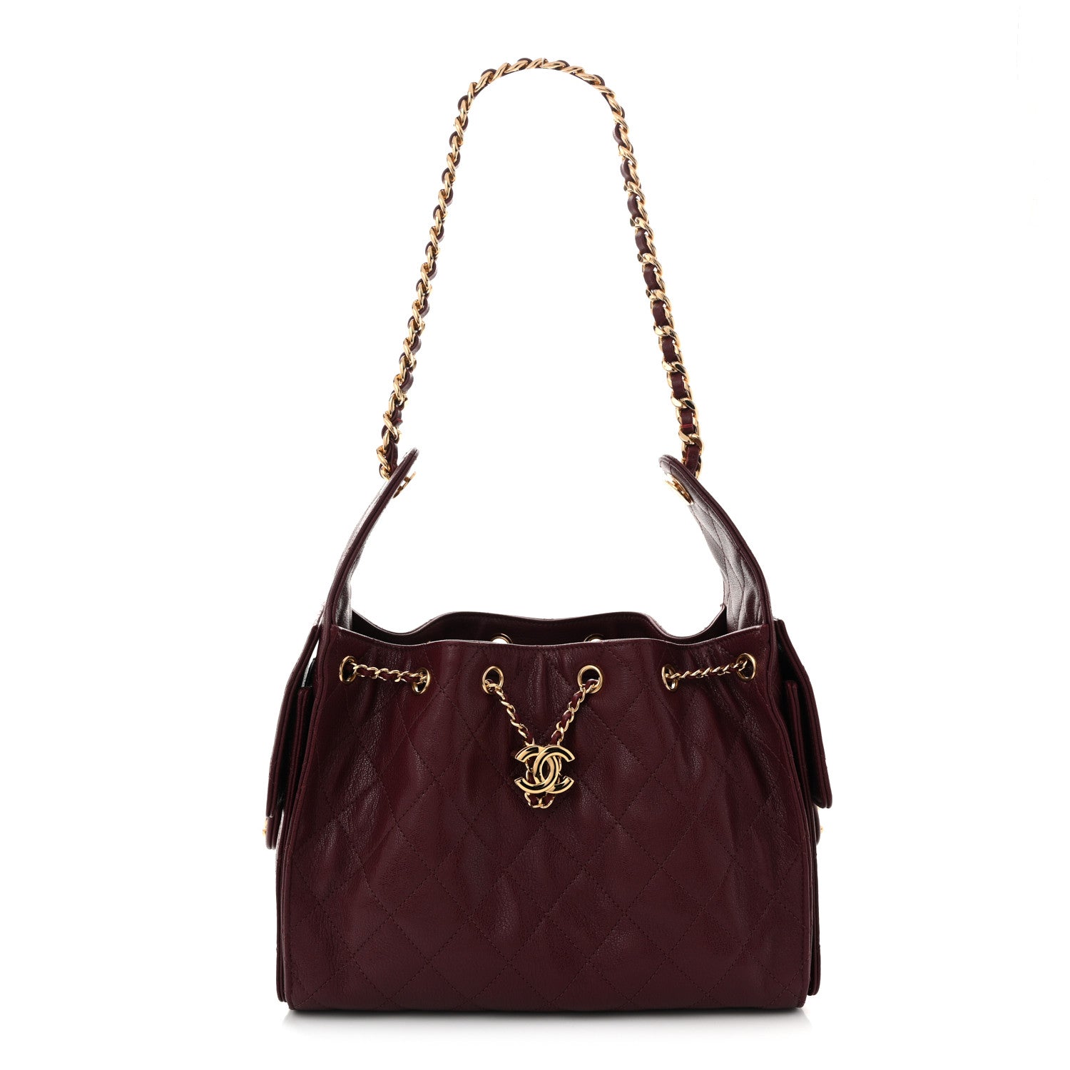 Caviar Quilted Small Chanel 25 Handbag Burgundy