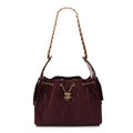 Goatskin Quilted Small Chanel 25 Handbag Dark Burgundy
