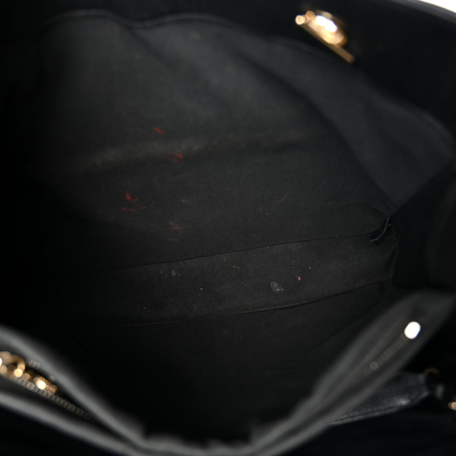 Caviar Quilted Large Flap Shopping Tote Black