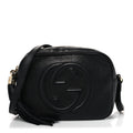 Pebbled Calfskin Small Soho Disco Bag Black