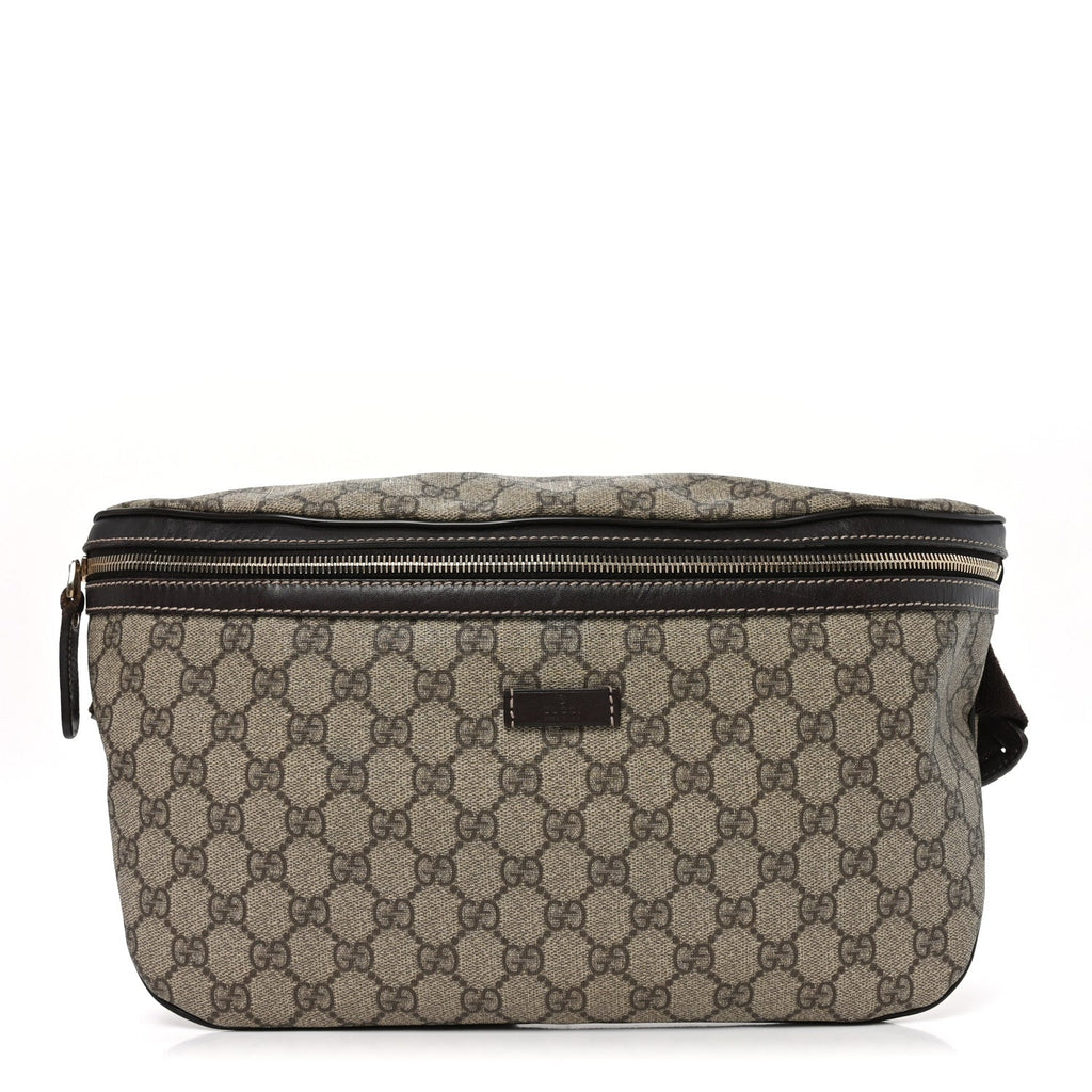 GG Supreme Monogram Belt Bag Dark Brown