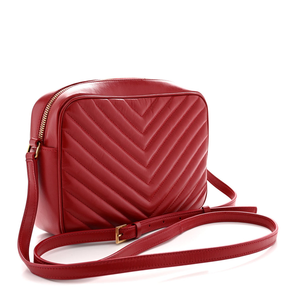 Calfskin Matelasse Monogram Lou Camera Bag Red