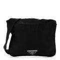 Nylon Mini Flat Messenger Bag Black