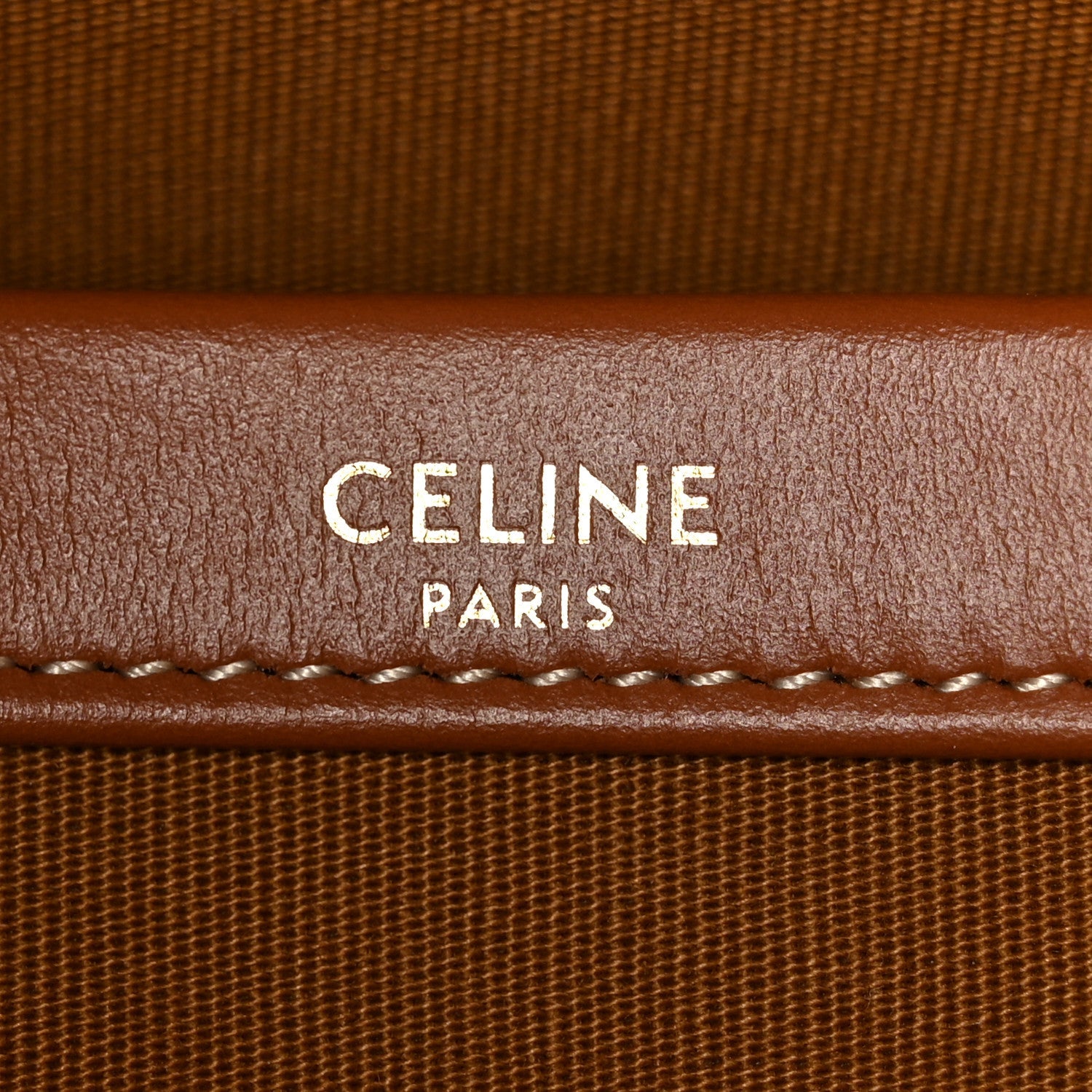 Triomphe Canvas Calfskin Mini Horizontal Cabas Tan