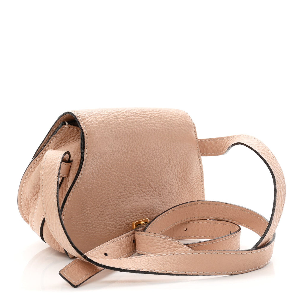 Calfskin Mini Marcie Round Crossbody Bag Blush Nude
