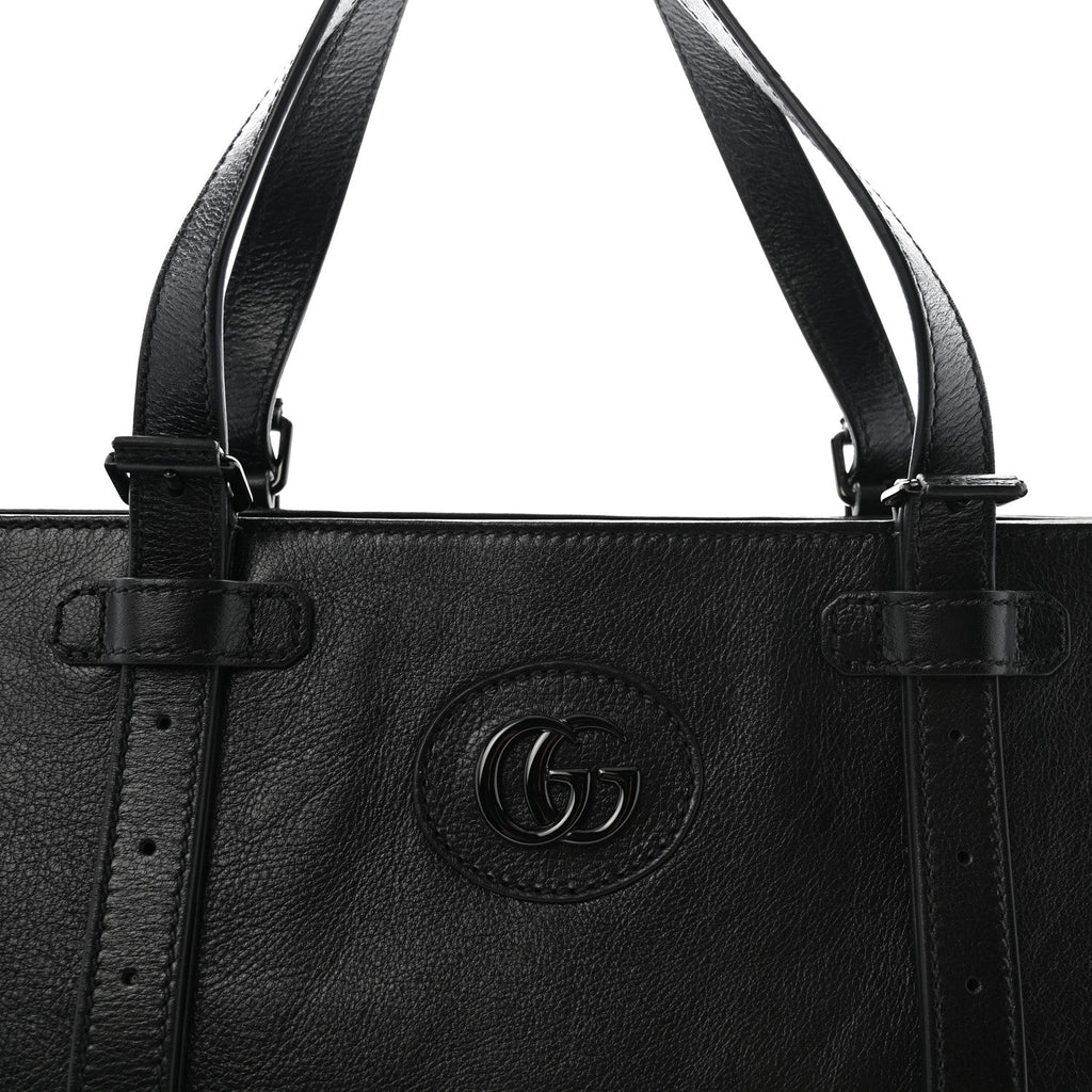 Piuma Lux Energy Monochrome Tonal GG Medium Tote Bag Black