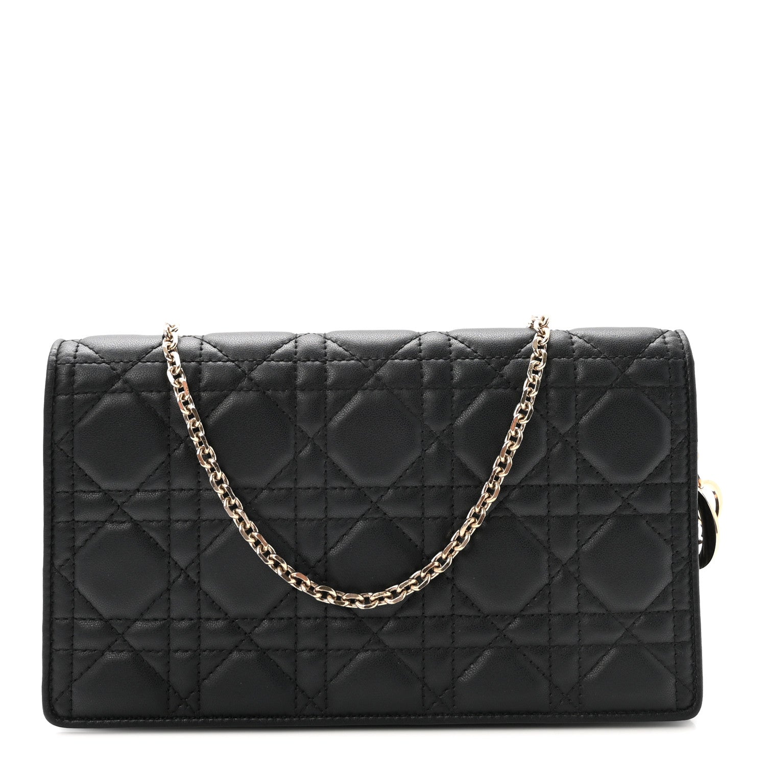 Lambskin Cannage Lady Dior Pouch Black