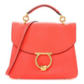 Calfskin Small Margot Top Handle Satchel Candy Apple Red