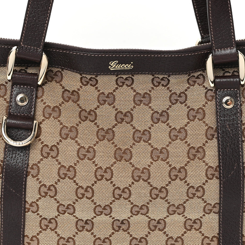Monogram Medium Abbey Tote Dark Brown