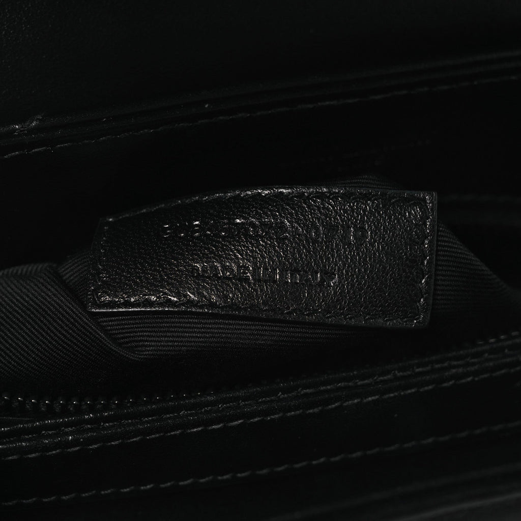 Calfskin Y Quilted Monogram Monochrome Toy Loulou Crossbody Bag Black