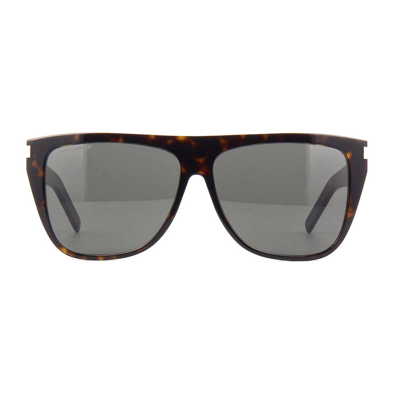 Saint Laurent Sunglasses Square Full Rim, Havana Frame and Grey Lens SL1SLIM002