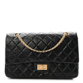 Aged Calfskin Quilted 2.55 Reissue 227 Flap Black
