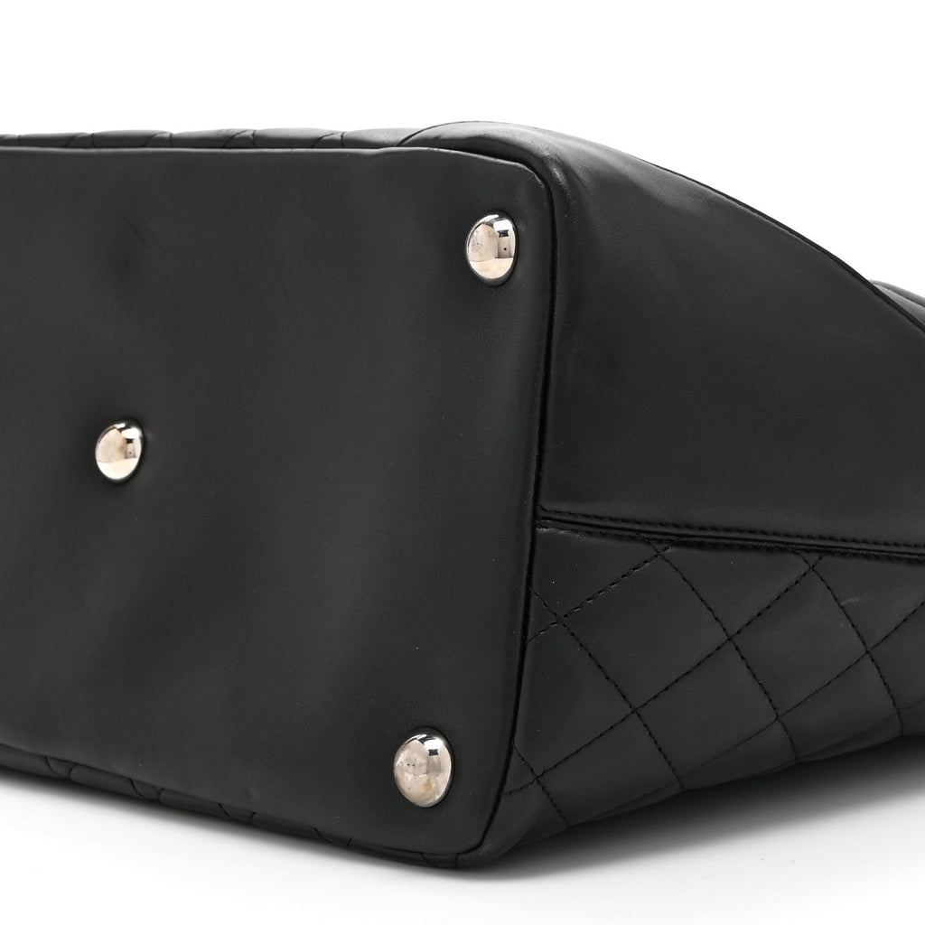 Calfskin Quilted Large Cambon Tote Black