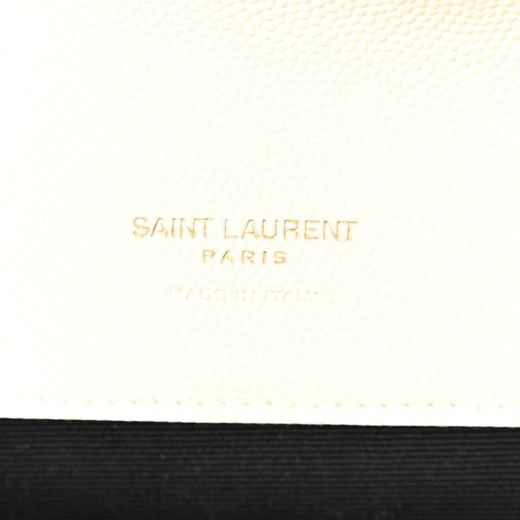 Grain De Poudre Matelasse Chevron Monogram Envelope Clutch Blanc Vintage