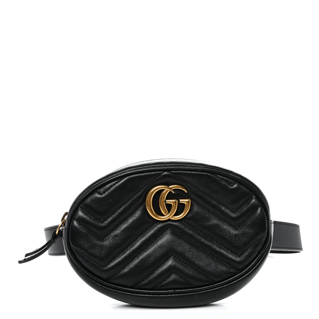 Calfskin Matelasse GG Marmont Belt Bag 75 30 Black